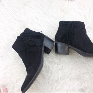 Betsey Johnson Mini-Black Laced Booties | Size 7.5